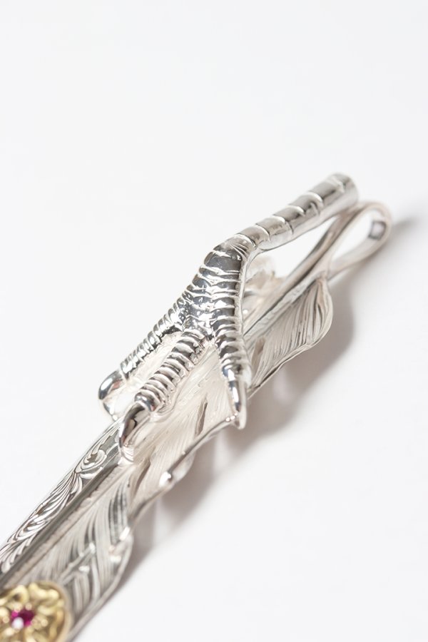 画像5: Taro Washimi タロウ ワシミ 鷲見太郎 L arabesque flight feather 01/eagle claw pendant 01/S K18 flower metal/ruby 2mm{-BES} (5)