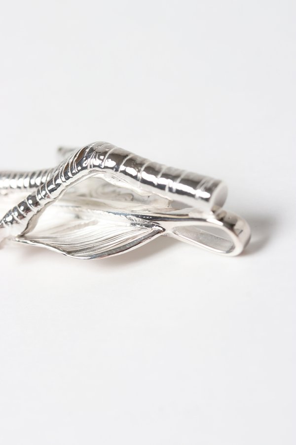 画像6: Taro Washimi タロウ ワシミ 鷲見太郎 L arabesque flight feather 01/eagle claw pendant 01/S K18 flower metal/ruby 2mm{-BES} (6)