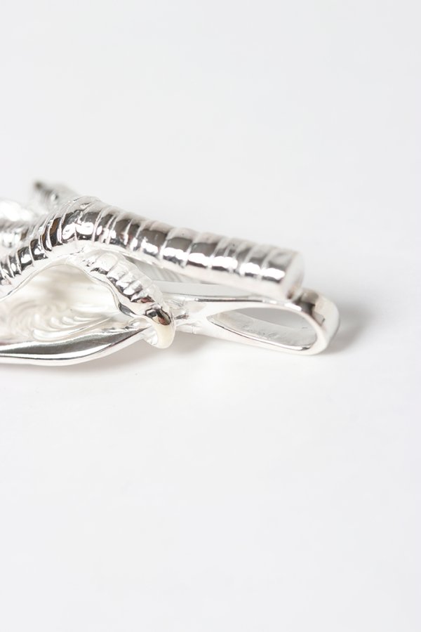 画像6: Taro Washimi タロウ ワシミ 鷲見太郎 L arabesque flight feather 02/eagle claw pendant 02/S K18 flower metal/ruby 2mm{-BES} (6)