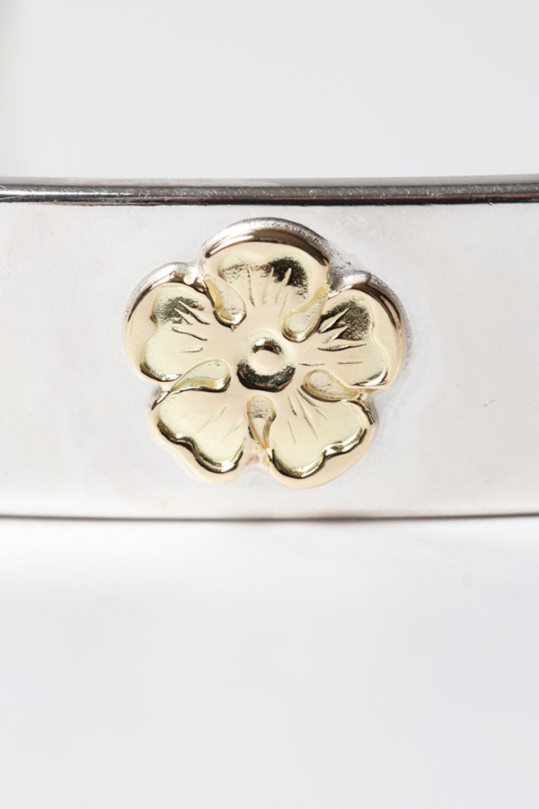 画像4: Taro Washimi タロウ ワシミ 鷲見太郎 M plain bangle 12mm/M K18 flower metal×3個{-BES} (4)