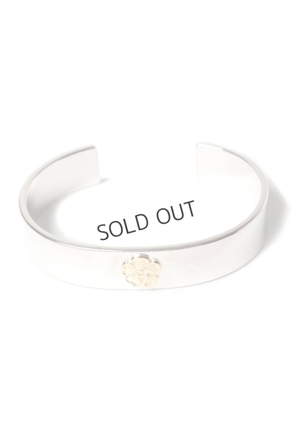 画像1: Taro Washimi タロウ ワシミ 鷲見太郎 M plain bangle 12mm/M K18 flower metal{-BES} (1)