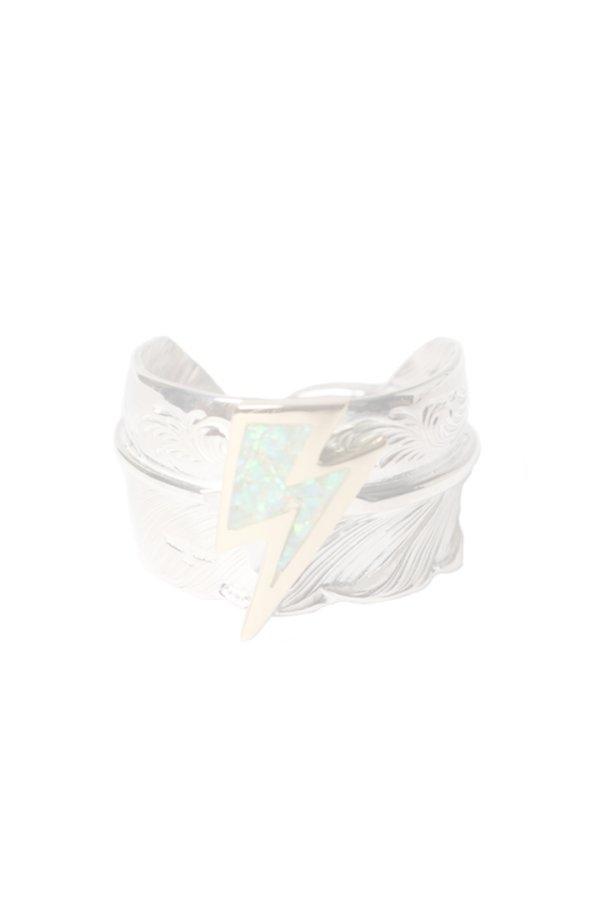 画像1:  {SOLD} Taro Washimi タロウ ワシミ 鷲見太郎 L arabesque flight feather ring/18K Thunder Opal  {-BES}  {E-47}  :WT-202504_47-20  (1)
