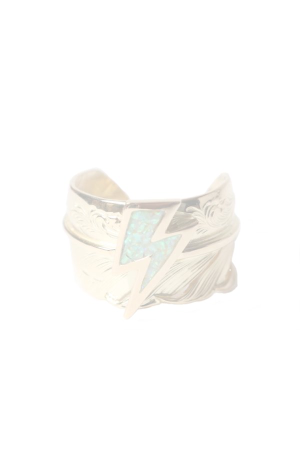 画像1:  {SOLD} Taro Washimi タロウ ワシミ 鷲見太郎 18K L arabesque flight feather ring/18K Thunder Opal  {-BES}  {E-48}  :WT-202504_48-19  (1)