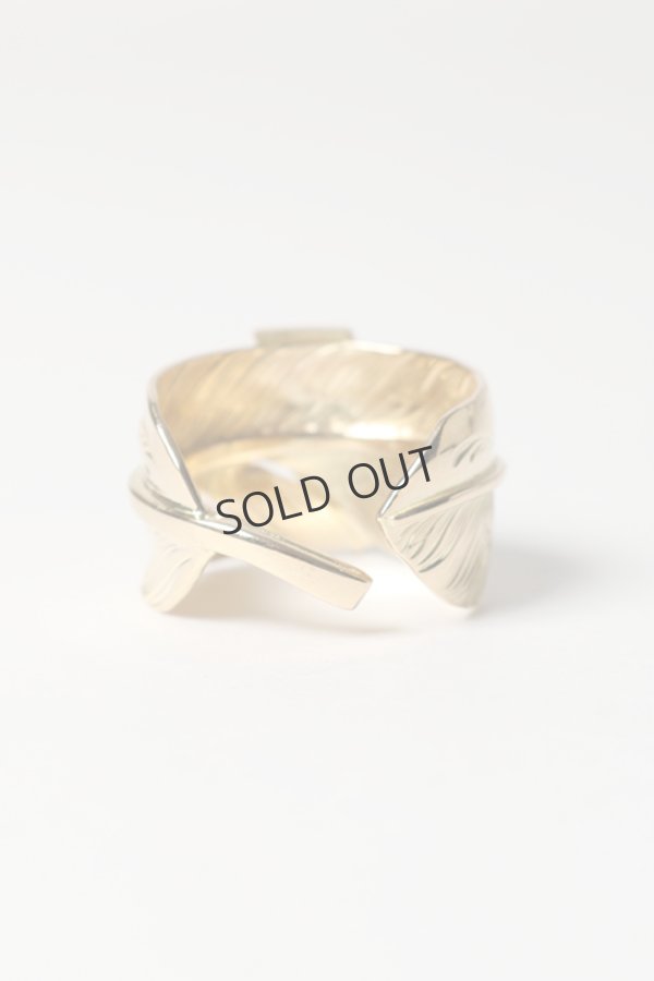 画像2: {SOLD}Taro Washimi タロウ ワシミ 鷲見太郎 18K L arabesque flight feather ring/18K Thunder Opal {-BES}{E-48} (2)