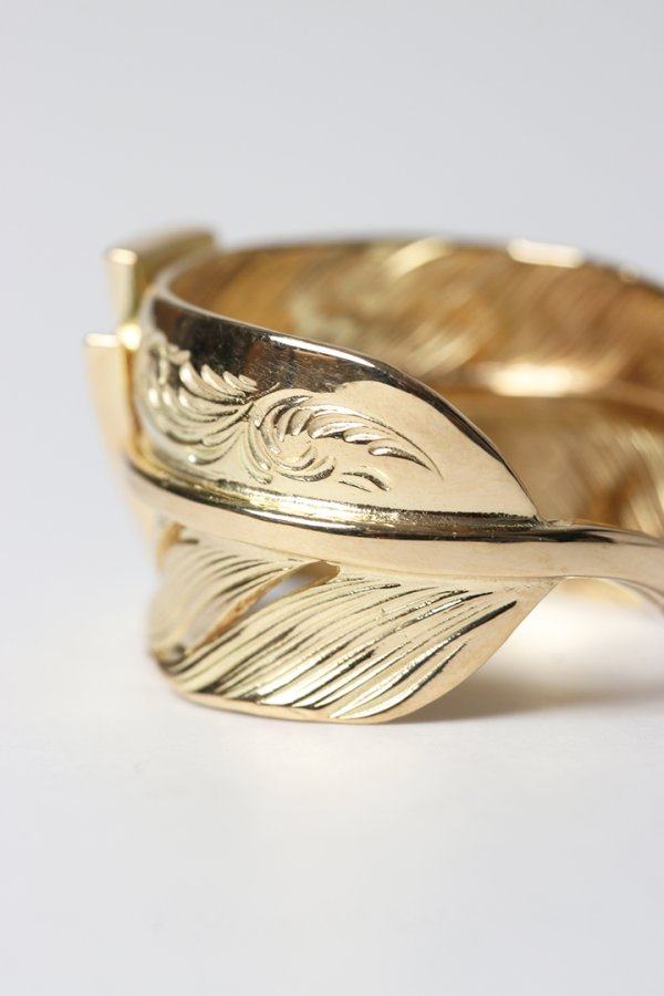 画像5: Taro Washimi タロウ ワシミ 鷲見太郎 18K L arabesque flight feather ring/18K Thunder Opal {-BES} (5)