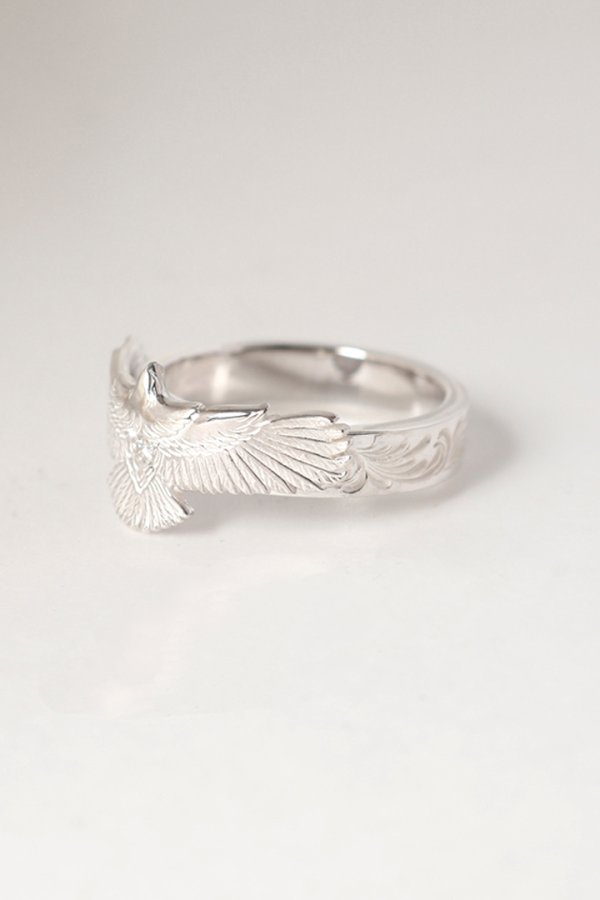 画像2: Taro Washimi タロウ ワシミ 鷲見太郎 eg-05(SV925) SV925 arabesque mountain 5mm ring/diamond 2mm{-BEA} (2)