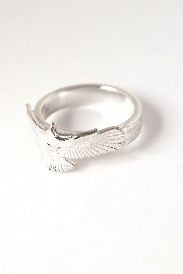 画像5: Taro Washimi タロウ ワシミ 鷲見太郎 eg-05(SV925) SV925 arabesque mountain 5mm ring/diamond 2mm{-BEA} (5)