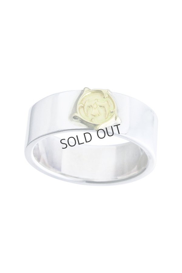 画像2: {SOLD}Taro Washimi タロウ ワシミ 鷲見太郎 8mm plain ring/arabesque K18 eagle metal{-BEA} (2)