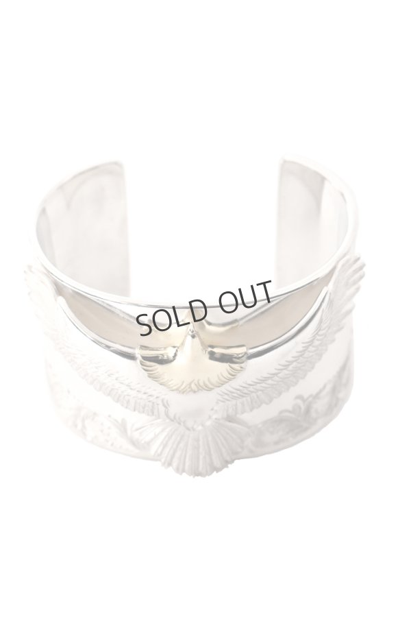 画像1: {SOLD} 【☆超激レア】鷲見太郎氏の手彫りアラベスク 世界オンリーワンアイテム  Taro Washimi タロウ ワシミ 鷲見太郎 eagle eg-03/K18・925 bangle with K24 arabesque design (1)