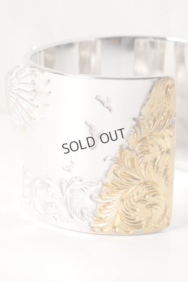 画像6: {SOLD} 【☆超激レア】鷲見太郎氏の手彫りアラベスク 世界オンリーワンアイテム  Taro Washimi タロウ ワシミ 鷲見太郎 eagle eg-03/K18・925 bangle with K24 arabesque design (6)