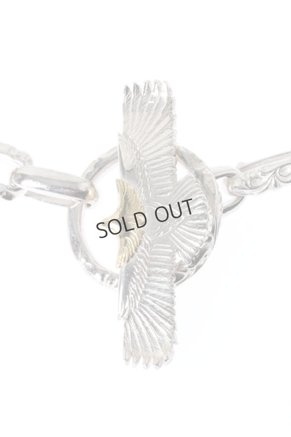 画像2: {SOLD}Taro Washimi タロウ ワシミ 鷲見太郎 eagle eg-04 /K18・925 SV bracelet{1E4B-YGSV-BJS} (2)