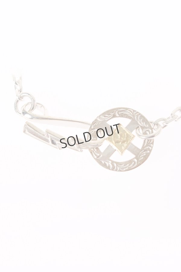 画像2: {SOLD}Taro Washimi タロウ ワシミ 鷲見太郎 M K18 eagle metal × thunder hook medicine wheel chain K 50cm{-BJS} (2)