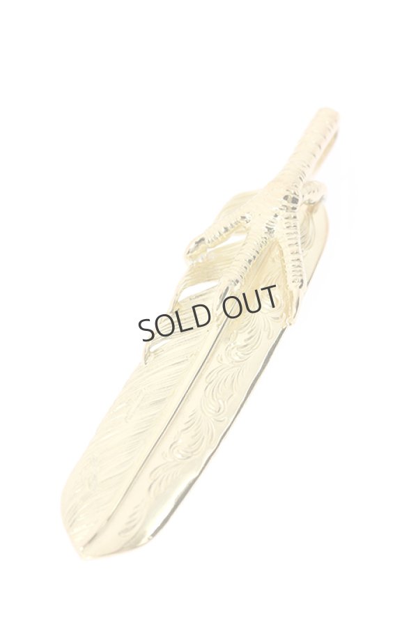 画像5: {SOLD}Taro Washimi タロウ ワシミ 鷲見太郎 K18 eagle claw pendant 01 × L K18 arabesque flight feather 01{-BJS} (5)