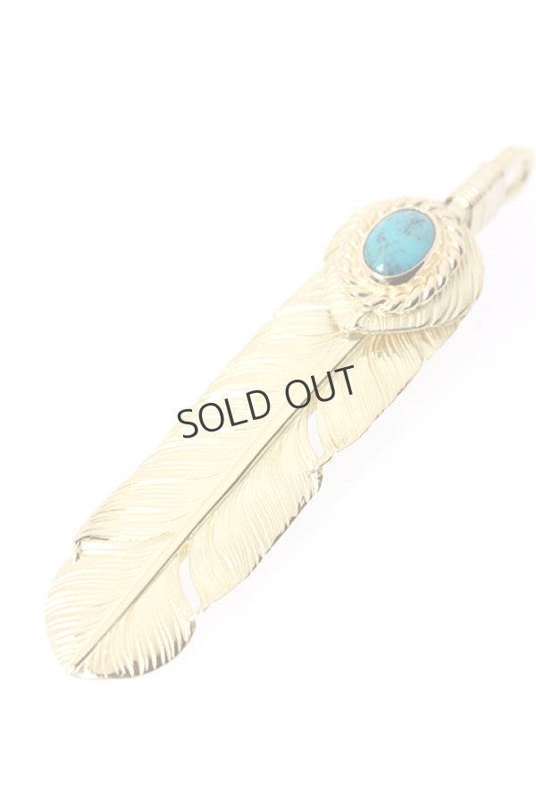 画像4: {SOLD}Taro Washimi タロウ ワシミ 鷲見太郎 turquoise × K18 cup(5×7) M K18 heart feather 01 × M K18 feather 01{-BJS} (4)