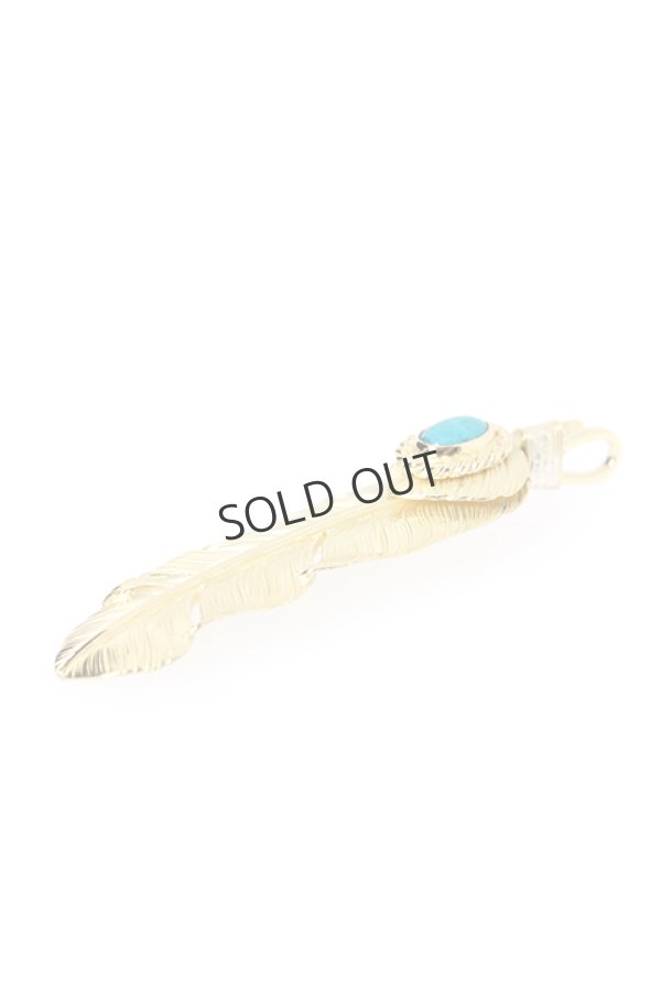 画像3: {SOLD}Taro Washimi タロウ ワシミ 鷲見太郎 turquoise × K18 cup(5×7) M K18 heart feather 02 × M K18 feather 02{-BJS} (3)