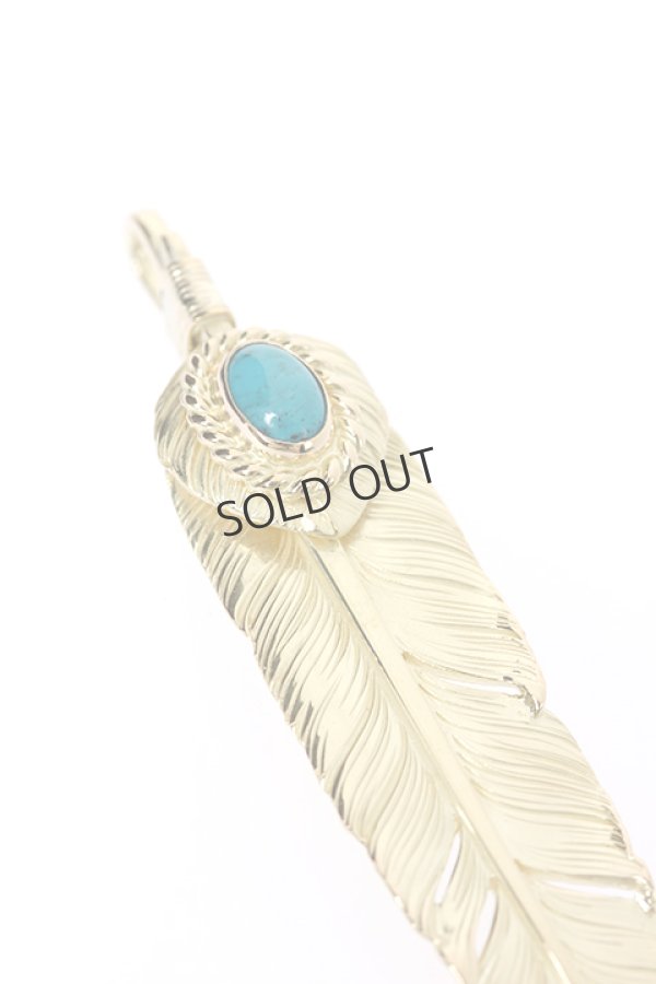 画像5: {SOLD}Taro Washimi タロウ ワシミ 鷲見太郎 turquoise × K18 cup(5×7) M K18 heart feather 02 × M K18 feather 02{-BJS} (5)