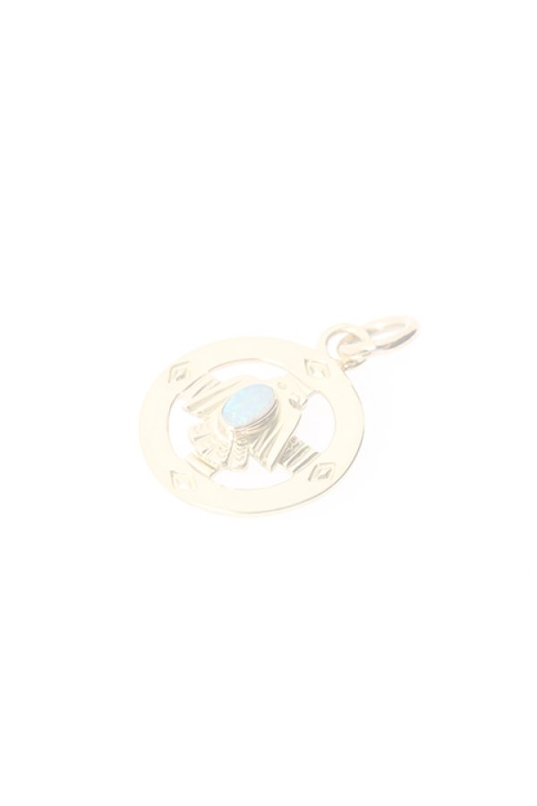 画像3:  {SOLD} Taro Washimi タロウ ワシミ 鷲見太郎 18 K YG medicine wheel × K18 thunderbird × Custom Opal {-BJS}  :WT-PENDANT-114-F  (3)