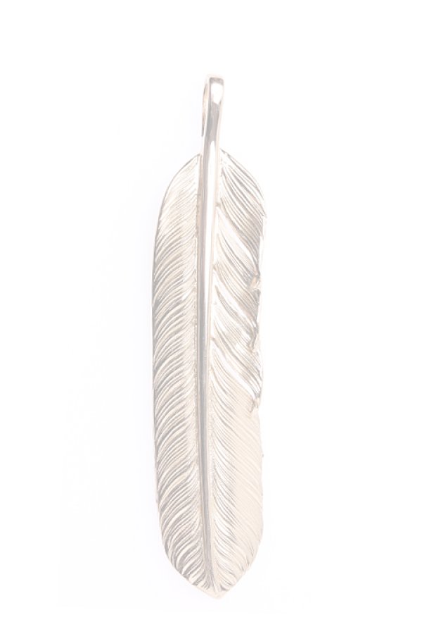 画像1:  {SOLD} Taro Washimi タロウ ワシミ 鷲見太郎 L K18PG flight feather 01 {1FFL01-PG-BJS}  :WT-PENDANT-121-F  (1)