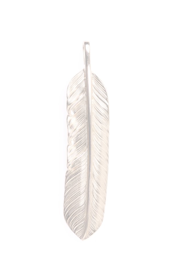 画像1:  {SOLD} Taro Washimi タロウ ワシミ 鷲見太郎 L K18PG flight feather 02 {1FFL02-PG-BJS}  :WT-PENDANT-122-F  (1)