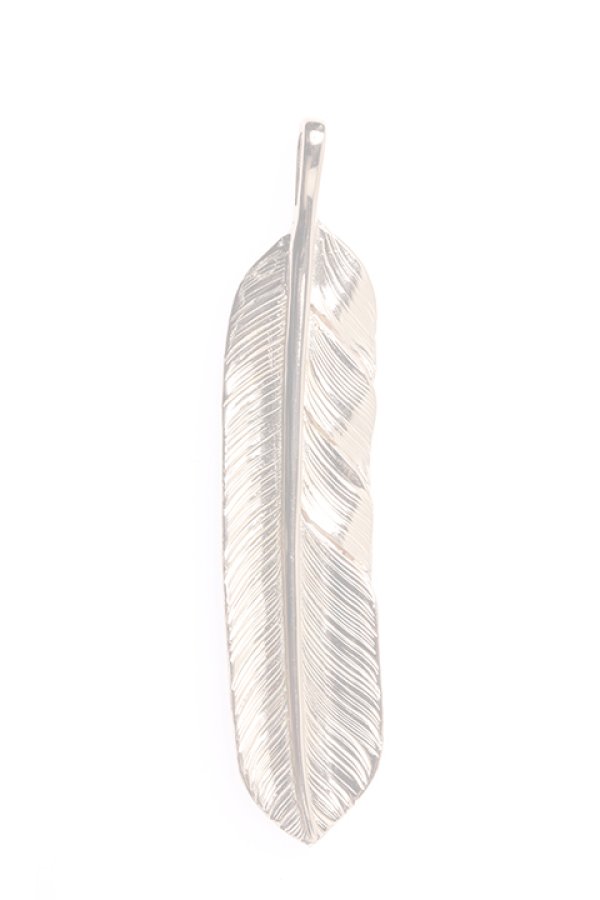 画像2:  {SOLD} Taro Washimi タロウ ワシミ 鷲見太郎 L K18PG flight feather 02 {1FFL02-PG-BJS}  :WT-PENDANT-122-F  (2)
