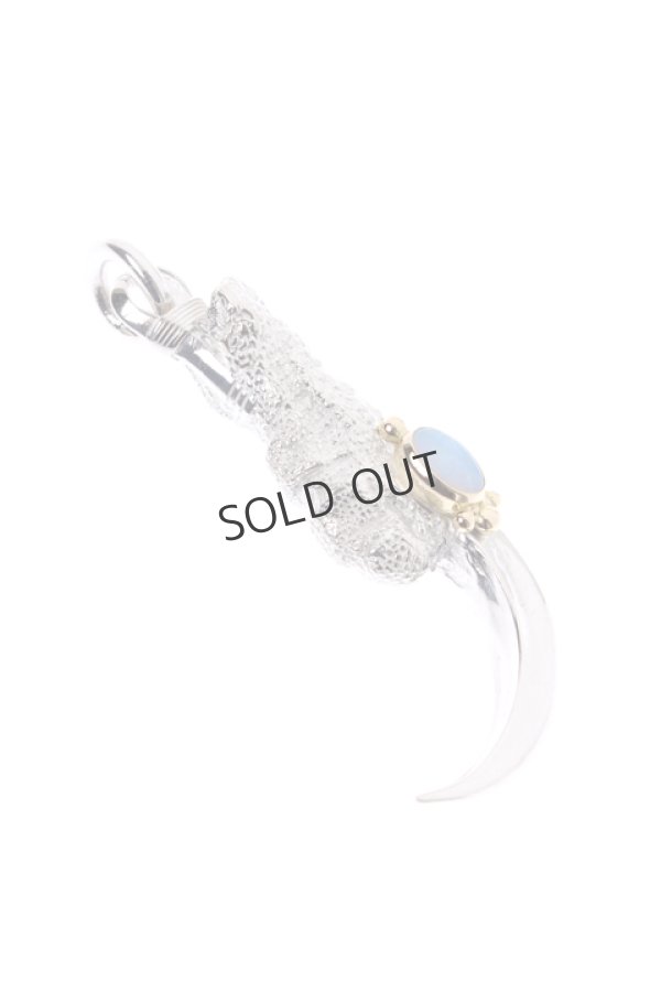 画像4: {SOLD}Taro Washimi タロウ ワシミ 鷲見太郎 opal × K18 sazare cup(5×7) L eagle claw single pendant 02{WT-PENDANT-1126B-AIA} (4)