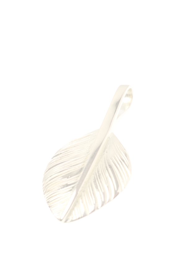 画像5:  {SOLD} Taro Washimi タロウ ワシミ 鷲見太郎 L K18 heart feather 01 {1HFL01-YG-BJS}  :WT-PENDANT-25-F  (5)