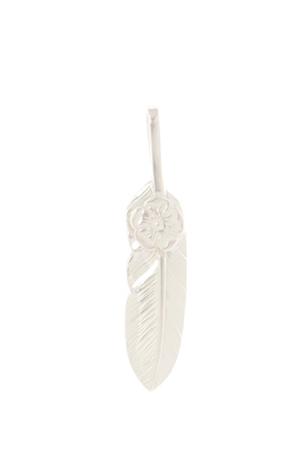画像1:  {SOLD} Taro Washimi タロウ ワシミ 鷲見太郎 S K18 flower metal × S feather 02 {-BJS}  :WT-PENDANT-37-S  (1)