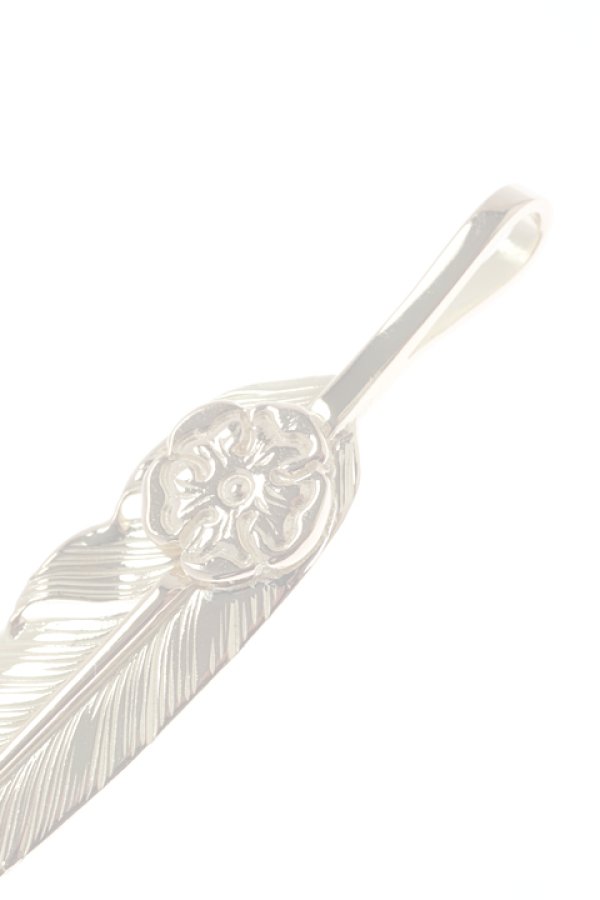 画像3:  {SOLD} Taro Washimi タロウ ワシミ 鷲見太郎 S K18 flower metal × S feather 02 {-BJS}  :WT-PENDANT-37-S  (3)