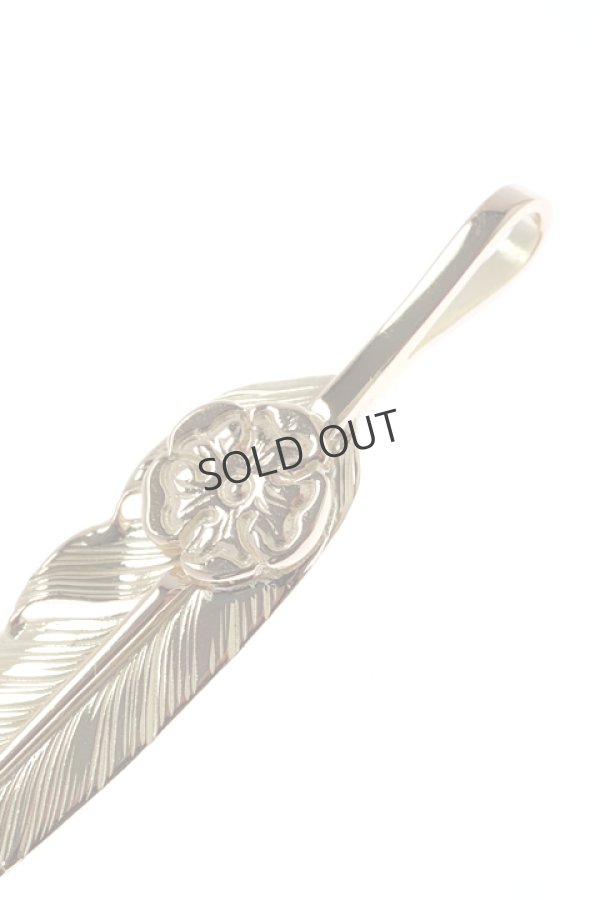 画像3: {SOLD}Taro Washimi タロウ ワシミ 鷲見太郎 S K18 flower metal × S feather 02{-BJS} (3)