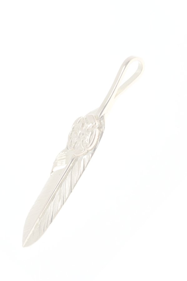 画像4:  {SOLD} Taro Washimi タロウ ワシミ 鷲見太郎 S K18 flower metal × S feather 02 {-BJS}  :WT-PENDANT-37-S  (4)