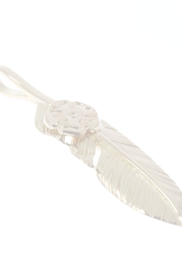 画像5:  {SOLD} Taro Washimi タロウ ワシミ 鷲見太郎 S K18 flower metal × S feather 02 {-BJS}  :WT-PENDANT-37-S  (5)