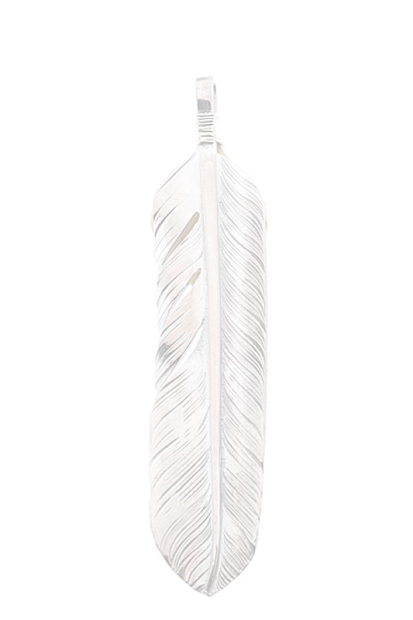 画像2:  {SOLD} Taro Washimi タロウ ワシミ 鷲見太郎 turquoise × K18 cup(6×8) L K18 flight heart feather 01 × L arabesque flight feather 01 {-BJS}  :WT-PENDANT-54-F  (2)