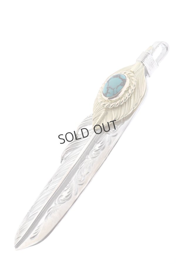 画像3: {SOLD}Taro Washimi タロウ ワシミ 鷲見太郎 turquoise × K18 cup(6×8) L K18 flight heart feather 02 × L arabesque flight feather 02{-BJS} (3)