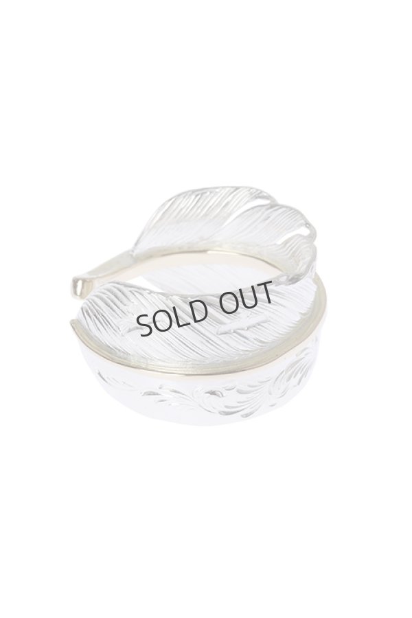 画像2: {SOLD}Taro Washimi タロウ ワシミ 鷲見太郎 L arabesque flight feather 02 ring core YG{-BJA} (2)