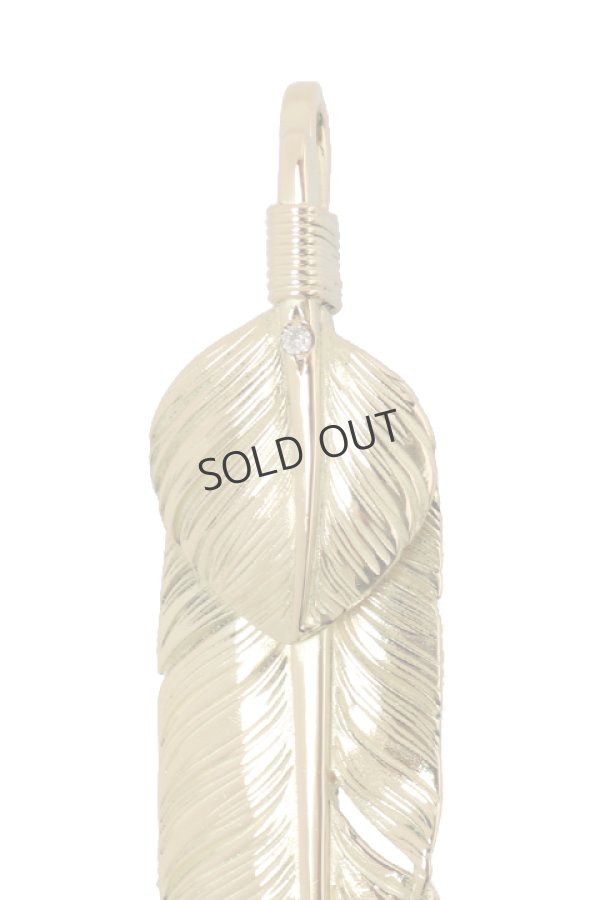 画像2: {SOLD}Taro Washimi タロウ ワシミ 鷲見太郎 M K18 feather 02/diamond/heart feather{-BJA} (2)