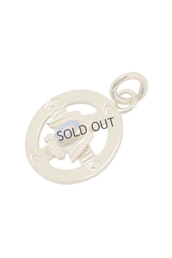 画像2: {SOLD}Taro Washimi タロウ ワシミ 鷲見太郎 K18 medicine wheel pendant/thunderbird/opal{-BJA} (2)