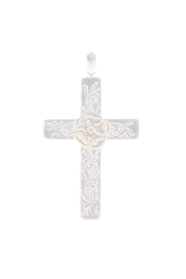 画像1:  {SOLD} Taro Washimi タロウ ワシミ 鷲見太郎 mini arabesque cross pendant / S K18 flower metal {-BCS}  :WT2023-02-F  (1)