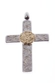 画像3: Taro Washimi タロウ ワシミ 鷲見太郎 mini arabesque cross pendant / S K18 flower metal{-BCS} (3)