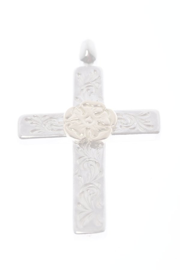 画像3:  {SOLD} Taro Washimi タロウ ワシミ 鷲見太郎 mini arabesque cross pendant / S K18 flower metal {-BCS}  :WT2023-02-F  (3)