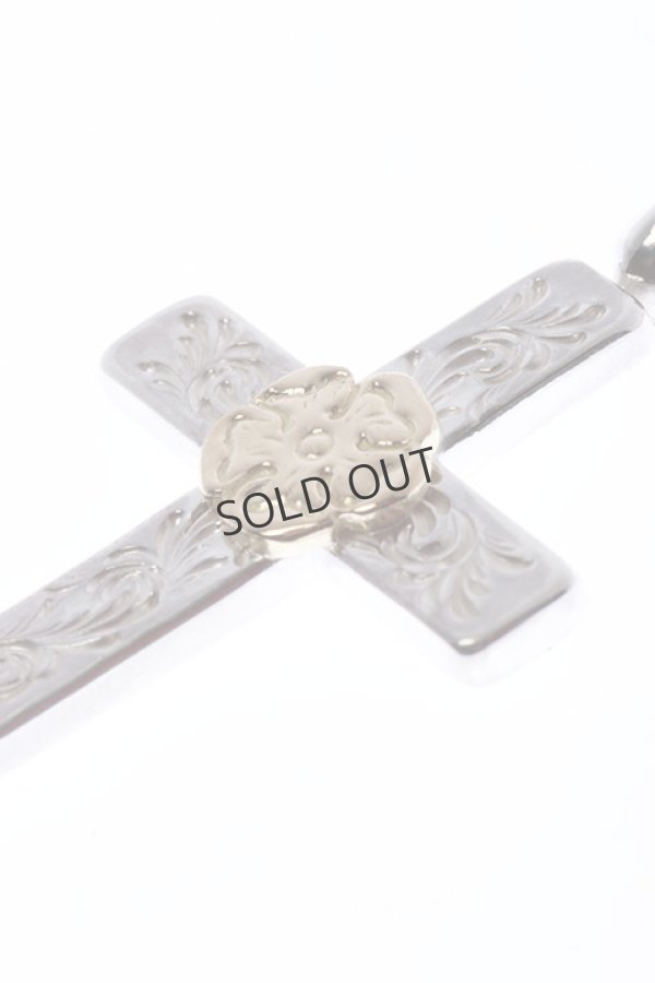 画像4: {SOLD}Taro Washimi タロウ ワシミ 鷲見太郎 mini arabesque cross pendant / S K18 flower metal{-BCS} (4)
