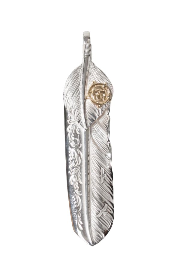 画像1: Taro Washimi タロウ ワシミ 鷲見太郎 L arabesque flight feather 01{-BFS} (1)