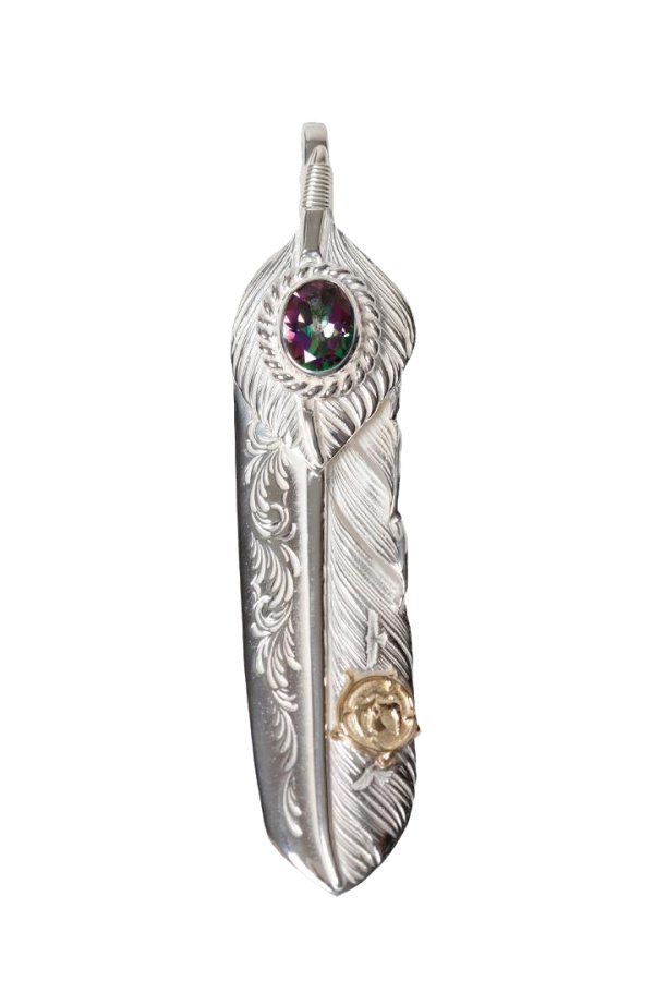 画像1: Taro Washimi タロウ ワシミ 鷲見太郎 L arabesque flight feather 01{-BFS} (1)