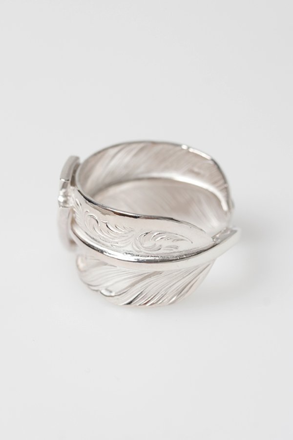 画像4: Taro Washimi タロウ ワシミ 鷲見太郎 L arabesque flight feather 01 ring{-BFS} (4)
