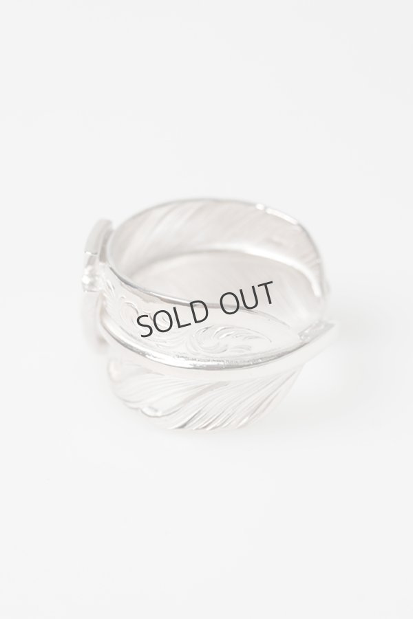 画像4: {SOLD}Taro Washimi タロウ ワシミ 鷲見太郎 L arabesque flight feather 01 ring{-BFS} (4)