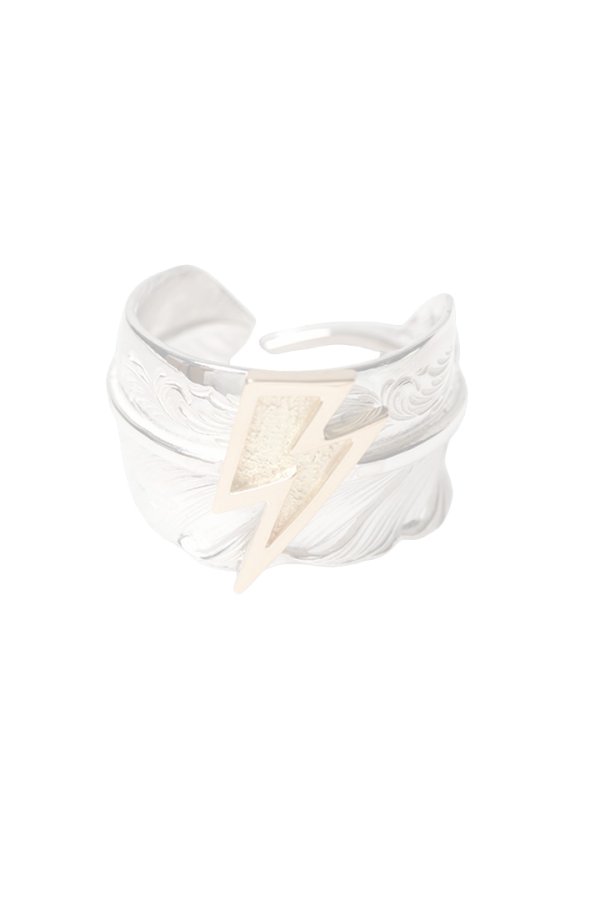 画像1:   Taro Washimi タロウ ワシミ 鷲見太郎 L arabesque flight feather 01 ring {-BFS}  :WT20260407-51-19  (1)