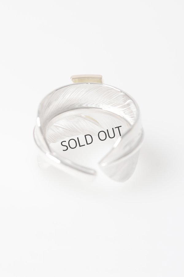 画像2: Taro Washimi タロウ ワシミ 鷲見太郎 L arabesque flight feather 01 ring{-BFS} (2)