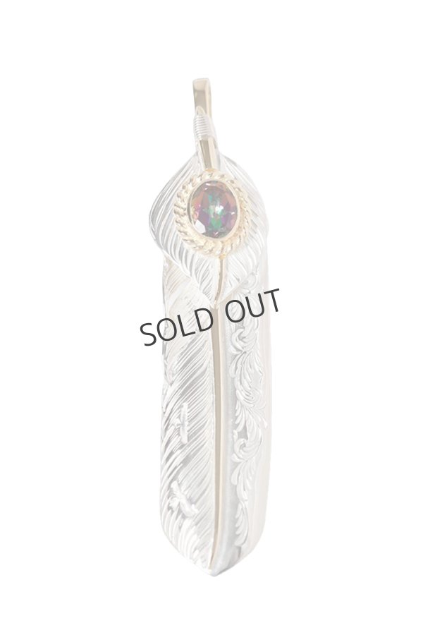 画像1: Taro Washimi タロウ ワシミ 鷲見太郎 L arabesque flight feather  K18 core 02{-BFS} (1)