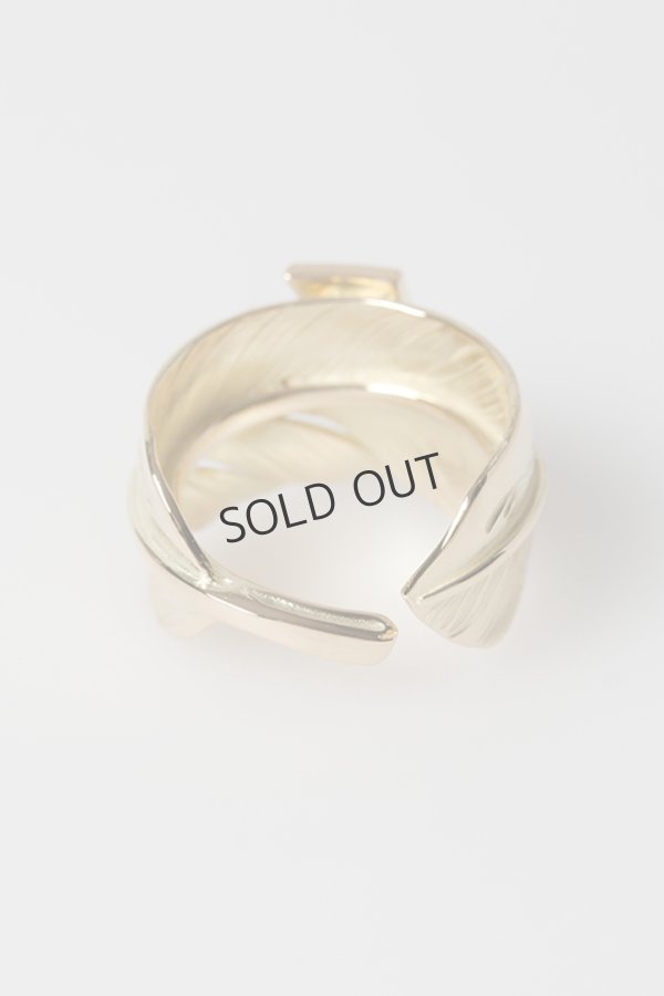 画像2: Taro Washimi タロウ ワシミ 鷲見太郎 18K L arabesque flight feather K18 thunder opal{-BFS} (2)