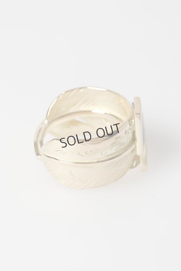 画像3: Taro Washimi タロウ ワシミ 鷲見太郎 18K L arabesque flight feather K18 thunder opal{-BFS} (3)