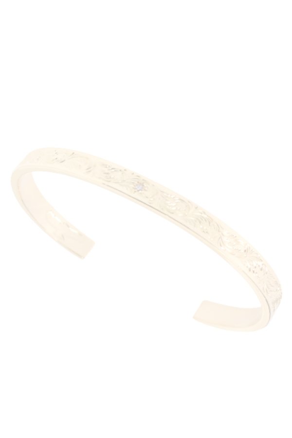 画像1:  {SOLD} Taro Washimi タロウ ワシミ 鷲見太郎 diamond 2mm × K18 Ｍ arabesque design 5mm bangle {WT-BRACELET-120-BJS}  :WTBRACELET-120-F  (1)